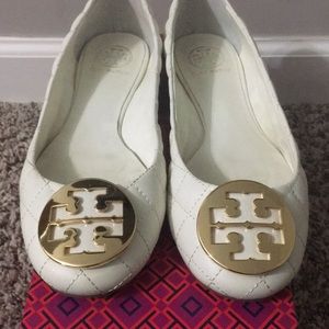 Tory Burch Cream Quilted ballet flat